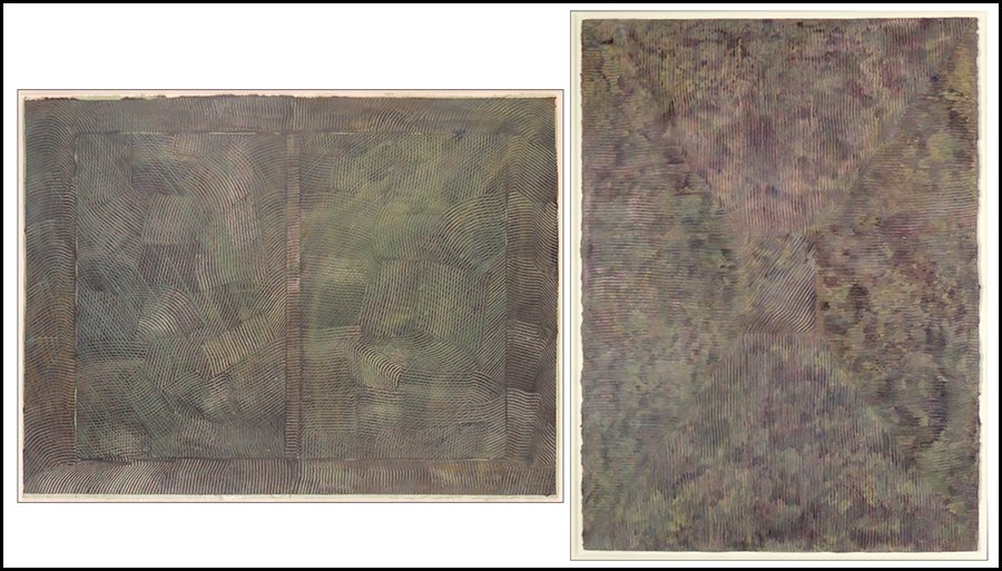 FRANK FAULKNER (AMERICAN, B. 1946) A PAIR OF UNTITLED: FRANK FAULKNER (AMERICAN, B. 1946) A PAIR OF UNTITLED DRAWINGS. Acrylic on paper. Unsigned. From Roy Boyd Gallery Chicago, 1987 Sights: 22'' x 29.5'' Frames: 28.5'' x 36''