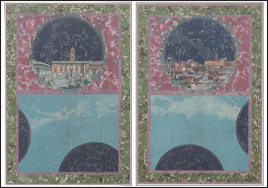 JAMES FAULKNER (AMERICAN, 20TH CENTURY) ROME: THREE: JAMES FAULKNER (AMERICAN, 20TH CENTURY) ROME: THREE NIGHTS, ONE DAY #1 AND #2. Two collages on paper. 1989. Unsigned. From Roy Boyd Gallery Chicago Sights: 20'' x 13.75'' Frames: 26'' x 20''