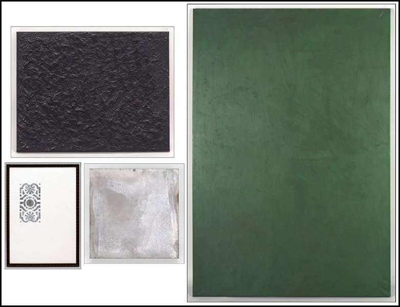 MARK LUYTEN (BELGIAN, B. 1955) L'ALLEE EN 4 PARTIES.: MARK LUYTEN (BELGIAN, B. 1955) L'ALLEE EN 4 PARTIES. A composition of four mixed media pieces. Signed en verson "Mark Luyten 1988 88/36." From Roy Boyd Gallery Chicago Largest: 72'' x 114'' x 5''