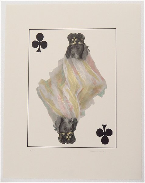 WILLIAM WEGMAN (AMERICAN, B. 1943) ROYAL FLUSH: CLUBS.: WILLIAM WEGMAN (AMERICAN, B. 1943) ROYAL FLUSH: CLUBS. From the Souvenir Playing Cards series. Comprised of five lithographs, edition 11/40 LL. All pencil signed LR "William Wegman." Each sheet bears