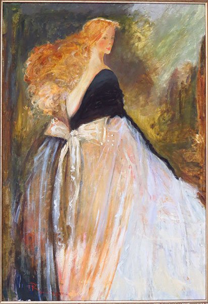 FEDERICA G RAVIZZA (ITALIAN, B.1947) GALA.: FEDERICA G RAVIZZA (ITALIAN, B.1947) GALA. Oil on canvas. Signed LL. Frame: 46" x 33" Provenance: Luxembourg American Cultural Society Canvas: 42" x 29"
