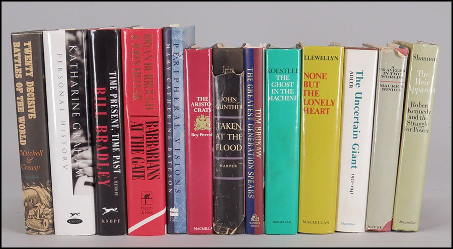 COLLECTION OF BOOKS.: COLLECTION OF BOOKS. Comprised of "The Uncertain Giant" by Selig Adler, first edition, published by The Macmillan Company, 1965, "Twenty Decisive Battles of the World" by Lt. Col. Joseph B. Mitchell &