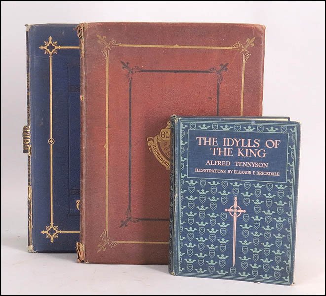 LORD ALFRED TENNYSON (ENGLISH, 1809-1892) ELAINE AND: LORD ALFRED TENNYSON (ENGLISH, 1809-1892) ELAINE AND GUINEVERE. In two volumes. Bearing print illustrations by Gustave Dore. Both folio size. Published by Edward Moxon and Co: London, 1867. Printed by