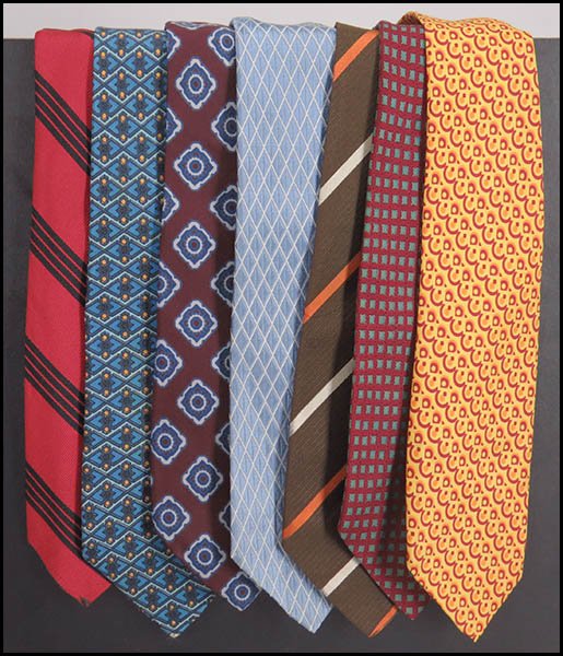 HERMES MEN'S SILK TIE.: HERMES MEN'S SILK TIE. Bearing 'H' label. Together with an assortment of over twenty-five silk, polyester, and knit ties