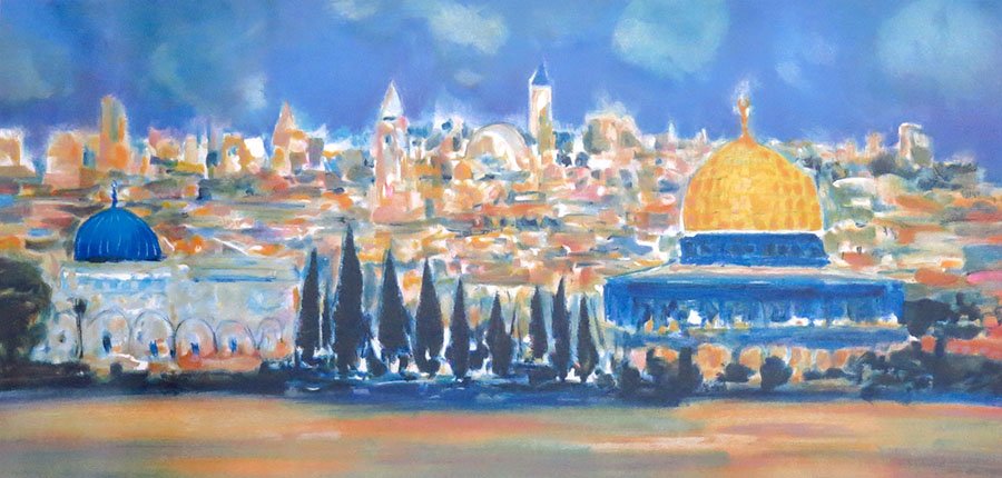 MARCEL MOULY (FRENCH, 1918 - 2008) JERUSALEM.: MARCEL MOULY (FRENCH, 1918 - 2008) JERUSALEM. Lithograph, 110/300. Pencil signed LR. Frame: 27" x 41". Provenance: Park West Gallery, MI Sight: 15" x 24"