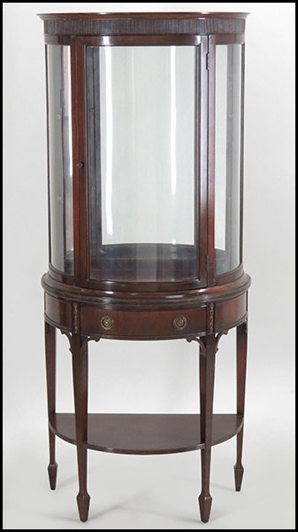 An American Mahogany Demilune Vitrine Cabinet May 18 2014