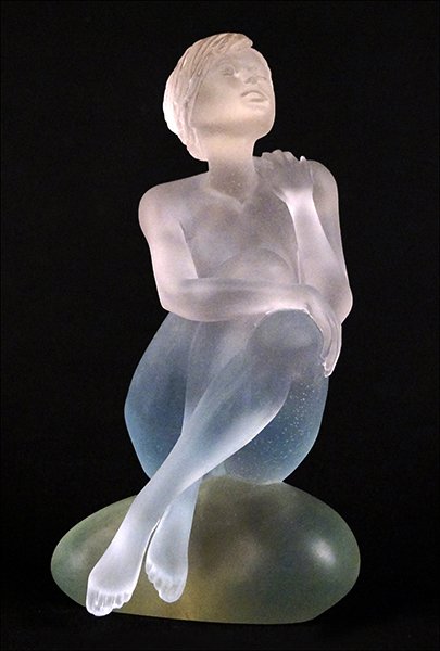 DAUM PATE DE VERRE GLASS APHRODITE.: DAUM PATE DE VERRE GLASS APHRODITE. Designed by M.P. DeVille Chabrolle, edition 349/475. Signed verso and marked Daum France Height: 12"