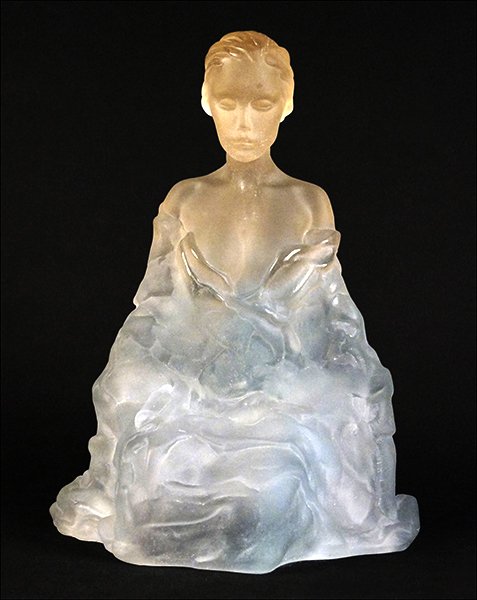 DAUM PATE DE VERRE GLASS ATHENE.: DAUM PATE DE VERRE GLASS ATHENE. Designed by M.P. DeVille Chabrolle. Edition 122/375. Signed along bottom edge Height: 16.5"