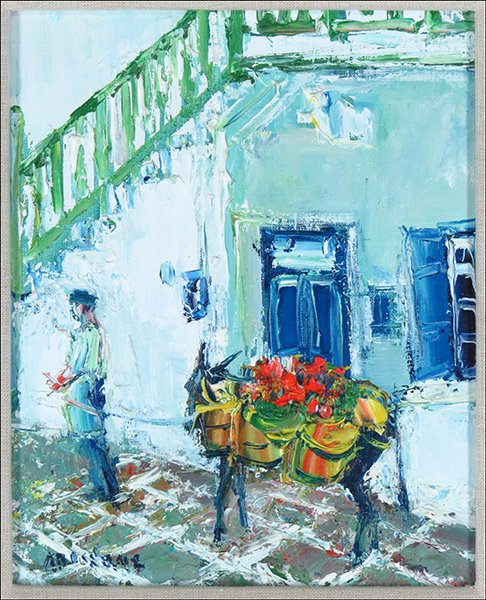 YOLANDE ARDISSONE (FRENCH, B. 1927) ANE AU MARCHE.: YOLANDE ARDISSONE (FRENCH, B. 1927) ANE AU MARCHE. Oil on canvas. Signed "Ardissone" LL. Bearing a Wally Findlay Galleries label en verso Sight: 9.75'' x 8'' Frame: 15.75'' x 13.75''