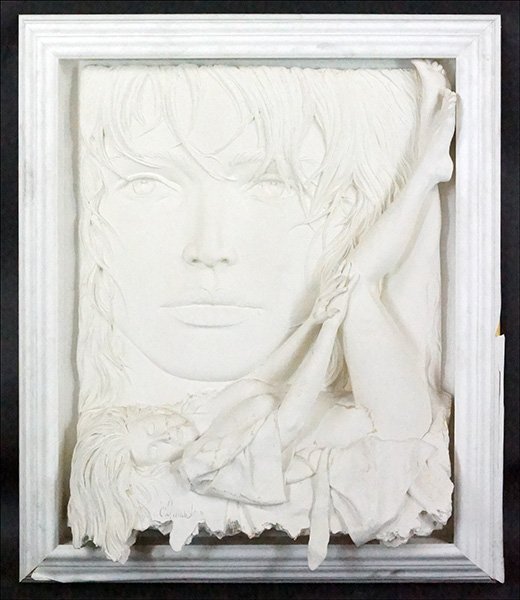 BILL MACK (AMERICAN, B. 1949) RAPTURE.: BILL MACK (AMERICAN, B. 1949) RAPTURE. Bonded Sand Relief Scupture, dated to 1995. Signed LL and numbered 93/95 Sight: 48" x 36" Frame: 56" x 47"