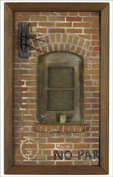 MICHAEL GARMAN (AMERICAN, B. 1938) NO PARKING.: MICHAEL GARMAN (AMERICAN, B. 1938) NO PARKING. Mixed media diorama. Signed and dated 1975 LR Frame: 13.25" x 8" x 2"
