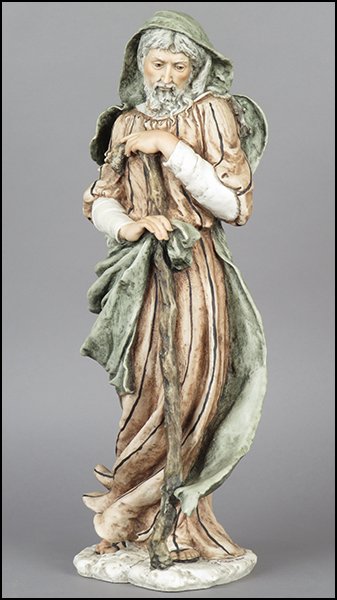 GIUSEPPE ARMANI 'ST. JOSEPH' FIGURE.: GIUSEPPE ARMANI 'ST. JOSEPH' FIGURE. From the Nativity series. Signed twice on the sculpture. Edition no. 315/1000. Copyright Florence 1995. Bearing the Capodimonte 'N' crown stamp. With original box