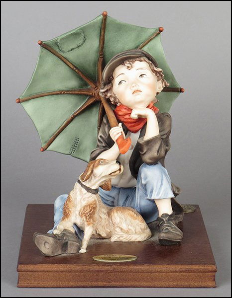 GIUSEPPE ARMANI 'AWAITING THE RAINBOW' FIGURE.: GIUSEPPE ARMANI 'AWAITING THE RAINBOW' FIGURE. Signed on the sculpture. Edition no. 276/5000. Copyright Florence 2000. Bearing the Capodimonte 'N' crown stamp. With a stamp marked '25th' for the anniv