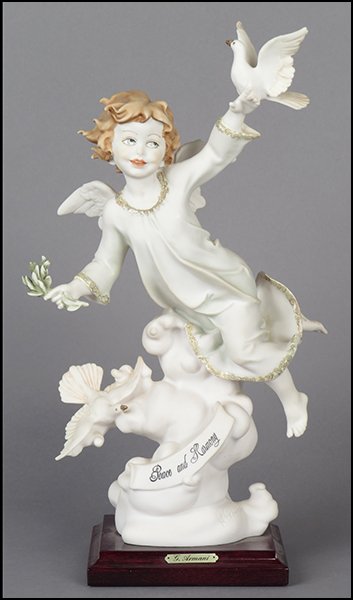 GIUSEPPE ARMANI 'PEACE AND HARMONY' FIGURE.: GIUSEPPE ARMANI 'PEACE AND HARMONY' FIGURE. Signed on the sculpture. Edition no. 416/7500. Copyright Florence 1991. Stamped with the Collector's Society 'A' mark. Bearing the Capodimonte 'N' crown sta