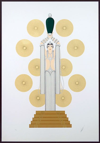 ROMAIN DE TIRTOFF ERTE (RUSSIAN, 1892-1990) EMERALD: ROMAIN DE TIRTOFF ERTE (RUSSIAN, 1892-1990) EMERALD VASE I. Serigraph, pencil signed LR, pencil numbered 211/275 LL Sight: 42" x 29" Frame: 55" x 43"