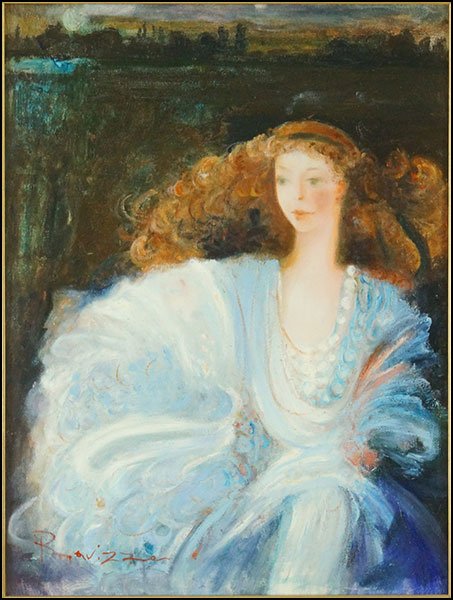 FEDERICA G RAVIZZA (ITALIAN, B.1947) CYBYL.: FEDERICA G RAVIZZA (ITALIAN, B.1947) CYBYL. Oil on canvas. Signed LL. Frame: 39" x 32" Canvas: 25" x 18"