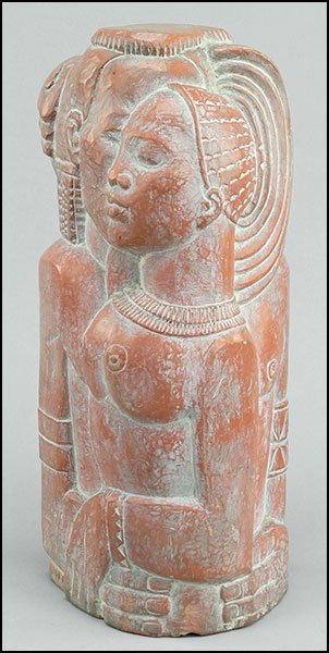 AFRICAN CARVED STONE SCULPTURE.: AFRICAN CARVED STONE SCULPTURE. Depicting two couples. Signed illegibly along the bottom edge. Provenance: Kellar and Kellar Antiques, Oak Park Height: 17"