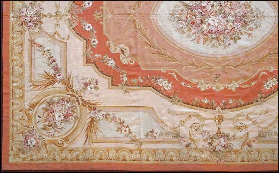 AUBUSSON CARPET. 11' 10'' x 9' $300/$500: AUBUSSON CARPET. 11' 10'' x 9' $300/$500