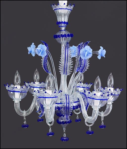 Murano blue glass chandelier | Blue chandelier, Murano glass Murano blue glass chandelier | Blue chandelier, Murano glass