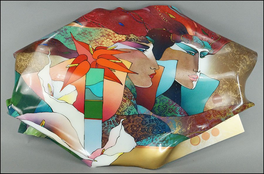 NED MOULTON (AMERICAN, 20TH CENTURY) TWO PROFILES.: NED MOULTON (AMERICAN, 20TH CENTURY) TWO PROFILES. Painted warped plexiglass. Signed along one edge Approximately 40" x 58"