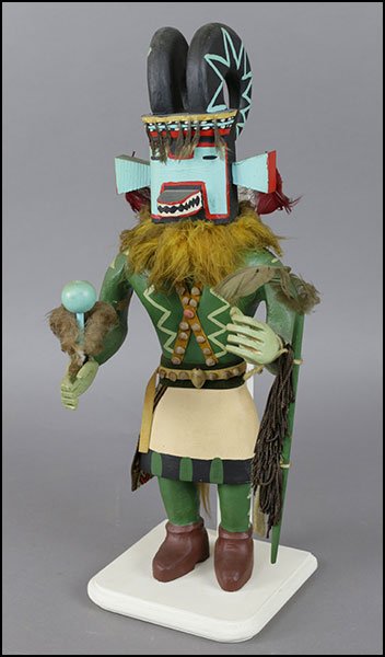 A D. CARON 'PANG' MOUNTAIN SHEEP KACHINA DOLL FIGURE.: A D. CARON 'PANG' MOUNTAIN SHEEP KACHINA DOLL FIGURE. Signed and titled under the feet Figure: 17"
