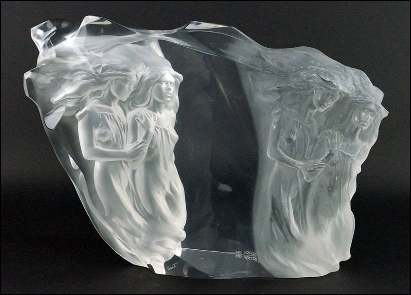 FREDERICK HART (AMERICAN, 1943-1999) ILLUMINATA II.: FREDERICK HART (AMERICAN, 1943-1999) ILLUMINATA II. Acrylic sculpture, signed on lower front and signed, dated, and numbered on the lower back '1998 F. Hart A.P. XXXV/LXXXV C.A.I.' 13" x 18" x 7"