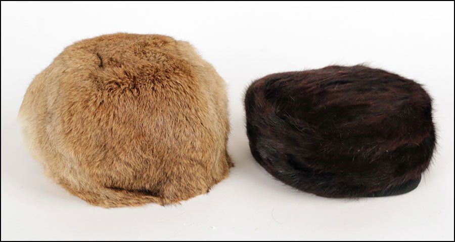 A MINK HAT.: A MINK HAT. Together with a rabbit fur hat