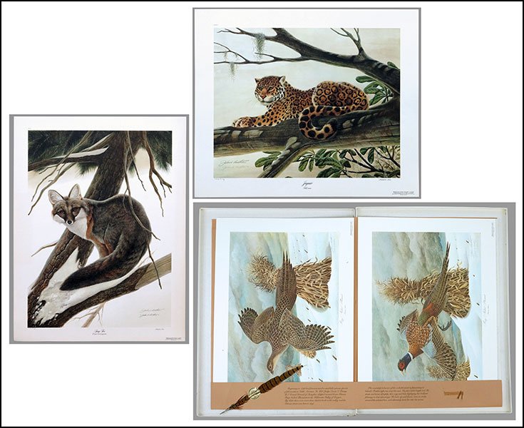 JOHN RUTHVEN (AMERICAN, B. 1924) FOUR LITHOGRAPHS.: JOHN RUTHVEN (AMERICAN, B. 1924) FOUR LITHOGRAPHS. Comprising 'Jaguar' and 'Gray Fox' (both signed within the plate, pencil signed, and pencil marked Artist Proofs) and a matched pair of 'Ringed-Neck