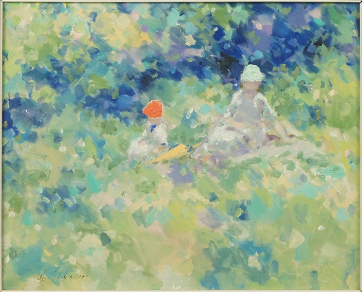 ANDRE GISSON (FRENCH, 1921-2003) MOTHER AND CHILD.: ANDRE GISSON (FRENCH, 1921-2003) MOTHER AND CHILD. Oil on canvas. Signed "A. Gisson" LR Canvas: 16" x 20"