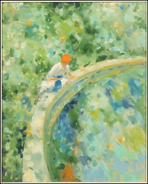 ANDRE GISSON (FRENCH, 1921-2003) REFLECTION.: ANDRE GISSON (FRENCH, 1921-2003) REFLECTION. Oil on canvas. Signed "A. Gisson" UL Canvas: 20" x 16"