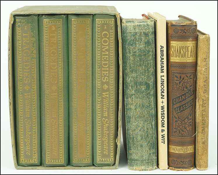 A COLLECTION OF BOOKS.: A COLLECTION OF BOOKS. Comprised of 'Comedies and Tragedies' of Shakespeare, bearing illustrations by Warren Chappell and published by Random House New York; 'Tales from Shakespeare' by Charles and Ma
