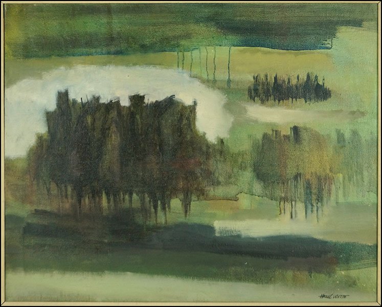 HAZEL WITTE (AMERICAN, 20TH CENTURY) THE CHARGE..: HAZEL WITTE (AMERICAN, 20TH CENTURY) THE CHARGE.. Oil on canvas, signed LR. Provenance: consignor purchased from the artist Sight: 23.5" x 29.5" Frame: 29" x 35"