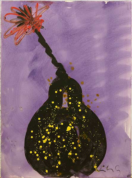 DALE CHIHULY (AMERICAN, B. 1941) UNTITLED ABSTRACT.: DALE CHIHULY (AMERICAN, B. 1941) UNTITLED ABSTRACT. Watercolor and acrylic on Arches paper, signed LR. Paper is embossed in the UR corner 'Aquarelle Arches'. Back of sheet bears the numbers '4x5's & 3