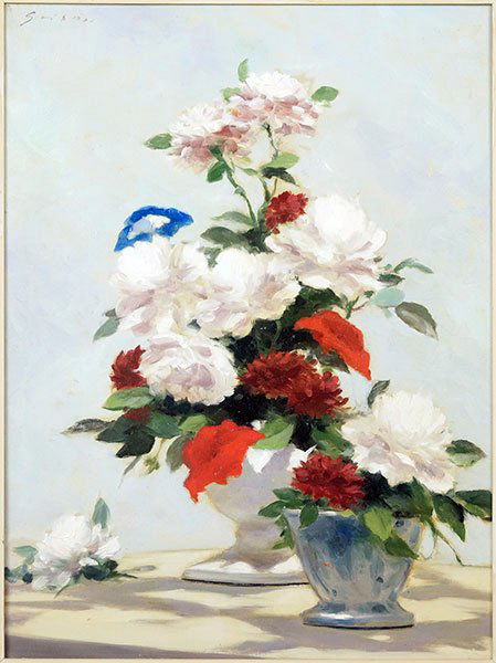 ANDRE GISSON (FRENCH, 1921-2003) FLOWERS IN BLOOM.: ANDRE GISSON (FRENCH, 1921-2003) FLOWERS IN BLOOM. Oil on canvas. Signed "Gisson" UL Canvas: 16" x 12"