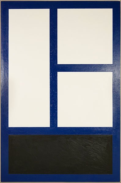 ANDREW SPENCE (AMERICAN, 20TH CENTURY) A.C. WINDOW.: ANDREW SPENCE (AMERICAN, 20TH CENTURY) A.C. WINDOW. Oil on canvas mounted to wood, signed, dated '88, and titled en verso 74.5" x 43.75"