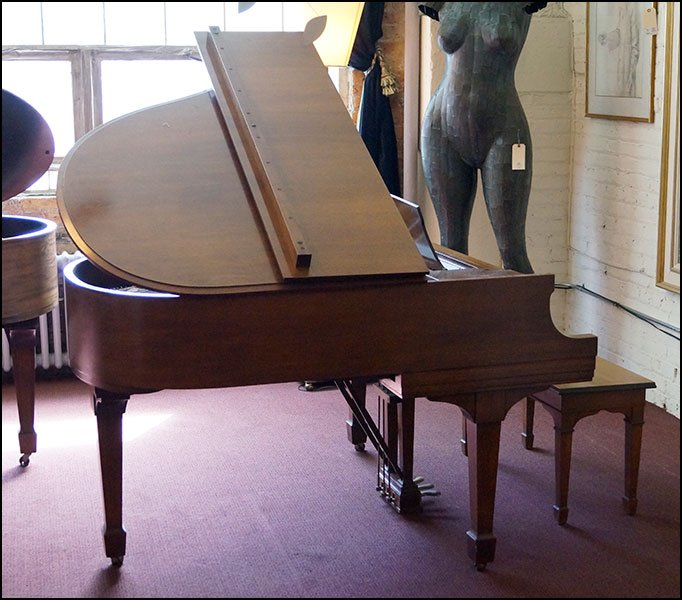 A Steinway 'Model S' Baby Grand Piano.: A Steinway 'Model S' Baby Grand Piano. Mahogany case. Serial number 291955. With bench H: 39" W: 56" D: 61"