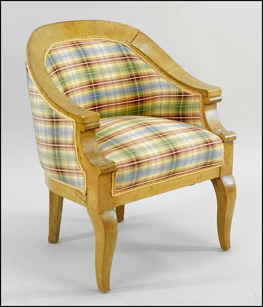 A Biedermeier Barrel Back Chair. (1 of 1)