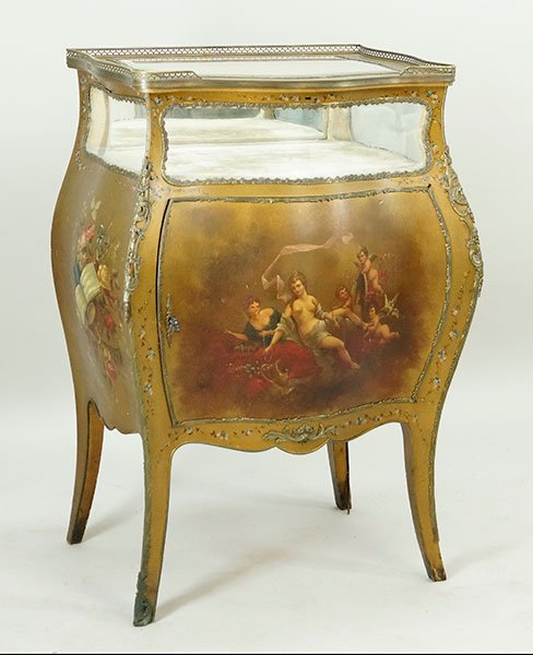 A French Mounted Serpentine Front Music Cabinet. (1 of 2)