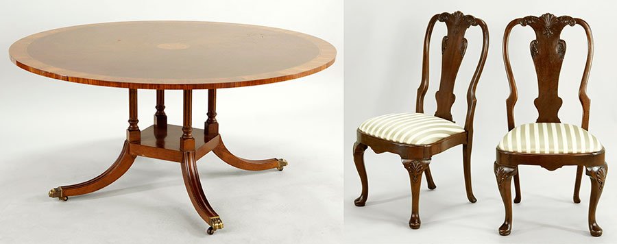 A Banded Mahogany Round Dining Table. (1 of 3)