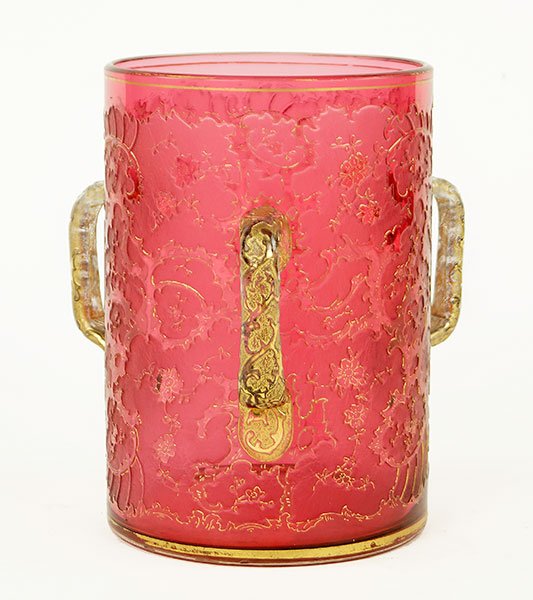 A Moser Style Acid Cut Glass Loving Cup. (1 of 1)