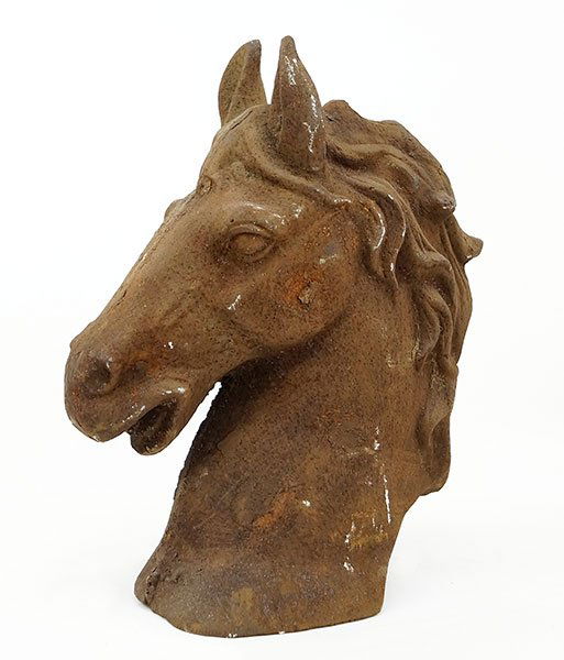 A Patinated Iron Horse Head. (1 of 1)