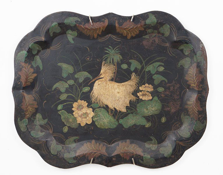 A Tole Painted Metal Tray. (1 of 1)
