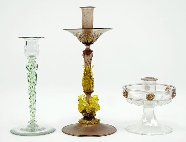 A Venetian Glass Candlestick. (1 of 1)