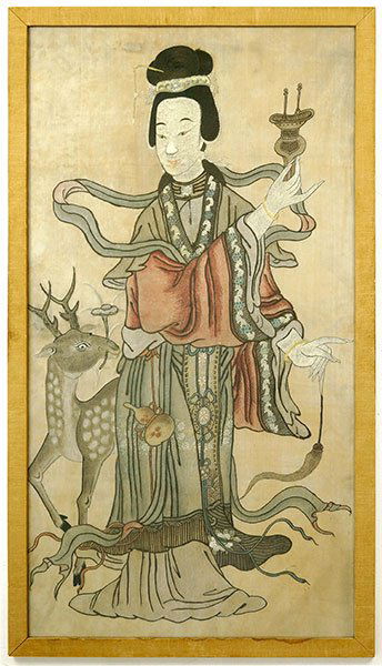 A Chinese Embroidered Silk Panel. (1 of 1)