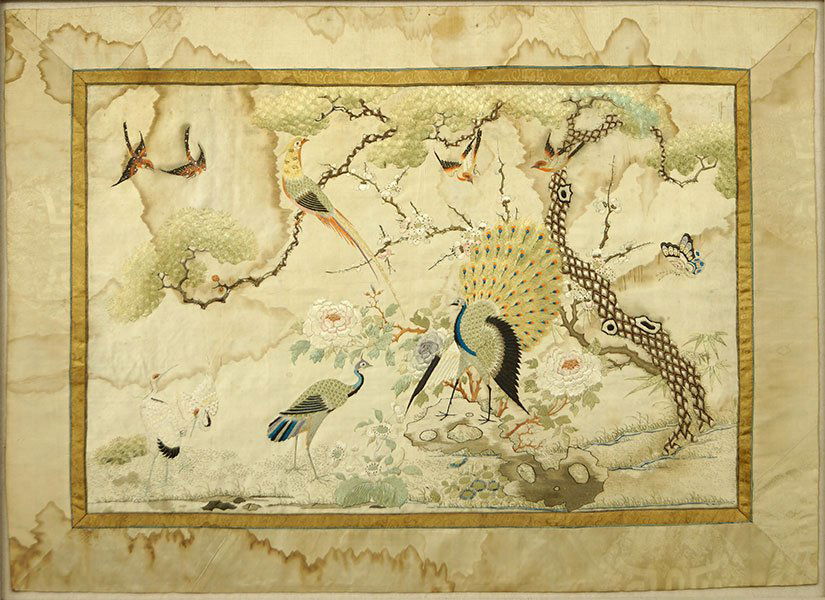 A Japanese Embroidered Silk Panel. (1 of 1)