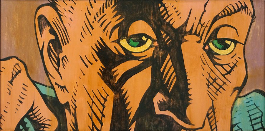 Attributed to Shane Swank (20th Century) Comic Hero. (1 of 2)