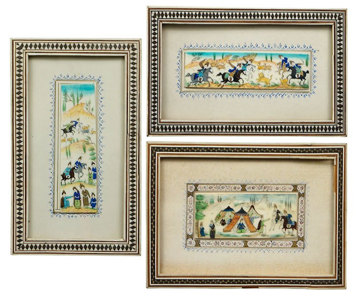 Three Persian Miniature Paintings. (1 of 1)