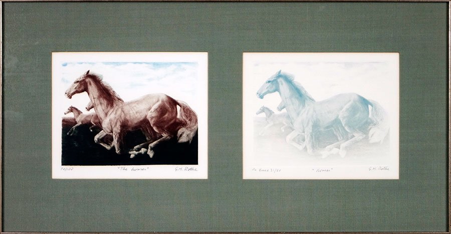 GH Rothe (American/German, 1935-2007) Two Mezzotints. (1 of 3)