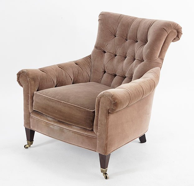 A Ralph Lauren Tufted Club Chair.: A Ralph Lauren Tufted Club Chair. H: 36" W: 28" D: 37"