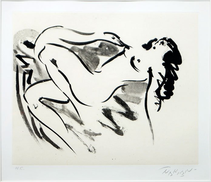 Reuben Nakian (American, 1897-1986) Leda and the Swan: Reuben Nakian (American, 1897-1986) Leda and the Swan III. Lithograph, pencil editioned 'H.C.' LL and pencil signed LR Sight: 16" x 18.5" Frame: 26" x 28"